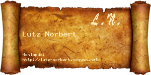 Lutz Norbert névjegykártya